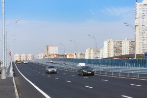 modern highway with traffic