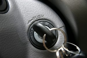 set of keys in vehicle ignition